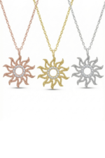 Güneş Tasarımlı Kolye Zirkon Taşlı 925 Ayar Gümüş Kadın - Görsel 6