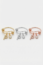 Harfli ve Doğum Taşı Kişiye Özel 925 Ayar Gümüş Ayarlanabilir Kadın Yüzük - Görsel 7