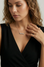 İsimli Bombeli Kişiye Özel 925 Ayar Gümüş Kadın Kolye - Görsel 9