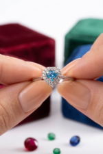 Kalpli Kişiye Özel Doğum Taşı 925 Ayar Gümüş Kadın Yüzük - Görsel 2