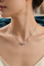 Kalpli Minimal Doğum Taşı Kişiye Özel 925 Ayar Gümüş Kadın Kolye - Görsel 4