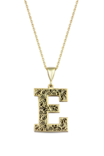 Kişiye Özel Baş Harf Desen İşlemeli 925 Ayar Gümüş Kadın Kolye - Görsel 7