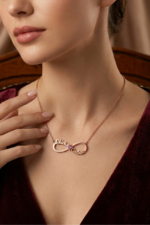 Sonsuzluk İsimli ve Doğum Taşlı Kişiye Özel 925 Ayar Gümüş Kadın Kolye - Görsel 2