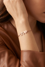 Birbirine Geçmiş Kalp Bileklik Kişiselleştirilmiş Harfli Minimalist Hediye Takı - Görsel 7