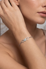 Birbirine Geçmiş Kalp Bileklik Kişiselleştirilmiş Harfli Minimalist Hediye Takı - Görsel 8