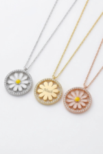 Dönen Papatya Kolye Kişiye Özel İsimli Çiçek 925 Ayar Gümüş Kadın Hediyesi - Görsel 3