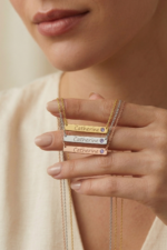 Kişiye Özel Doğum Taşı İsimli Kolye 925 Ayar Gümüş Çubuk Madalyon Minimal Kadın Hediye - Görsel 2