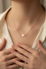 Özel Harf Takı 925 Ayar Gümüş Kadın Kalp Kolye Minimalist Kişiye Özel Hediye