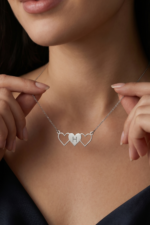 Özel Harf Takı 925 Ayar Gümüş Kadın Kalp Kolye Minimalist Kişiye Özel Hediye - Görsel 3