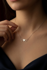 Özel Harf Takı 925 Ayar Gümüş Kadın Kalp Kolye Minimalist Kişiye Özel Hediye - Görsel 4