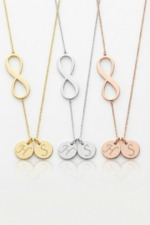 Sonsuzluk ve Harf Kolye 925 Ayar Gümüş Çift Madalyon Kişiye Özel Kadın Hediyesi - Görsel 3