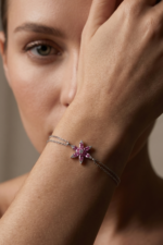 Lotus Çiçeği Minimal 925 Ayar Gümüş Kadın Hediye Bileklik 01784 - Görsel 6