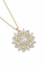 Asalet Çiçeği Özel Kesim Lotus 925 Ayar Gümüş Kadın Hediye Kolye 01735 - Görsel 4
