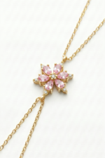 Lotus Pembe Taşlı 925 Ayar Gümüş Kadın Hediye Bileklik 01771 - Görsel 3