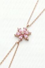 Lotus Pembe Taşlı 925 Ayar Gümüş Kadın Hediye Bileklik 01771 - Görsel 5