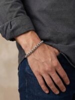 Erkek Çelik Bileklik 6mm Oval Köşeli Kutu Zincir Hediye Künye 01812