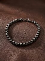Erkek Çelik Bileklik 6mm Oval Köşeli Kutu Zincir Hediye Künye 01812 - Görsel 4