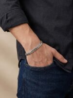 Balık Sırtı Mariner Çelik 6mm  Zincir Erkek Hediye Bileklik 01814 - Görsel 5