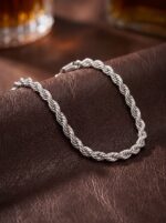 Çelik Zincir Erkek Hediye Bileklik Rope Halat 6mm 01902 - Görsel 6