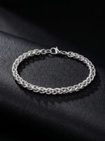 Hasır Örgü Çelik 6mm Zincir Erkek Maskülen Hediye Bileklik 01852 - Görsel 5
