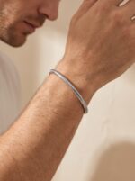 Spiral Örgü Erkek Çelik Zincir Hediye Maskülen Bileklik 6mm 01891 - Görsel 3
