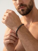 Spiral Örgü Erkek Çelik Zincir Hediye Maskülen Bileklik 6mm 01891 - Görsel 5